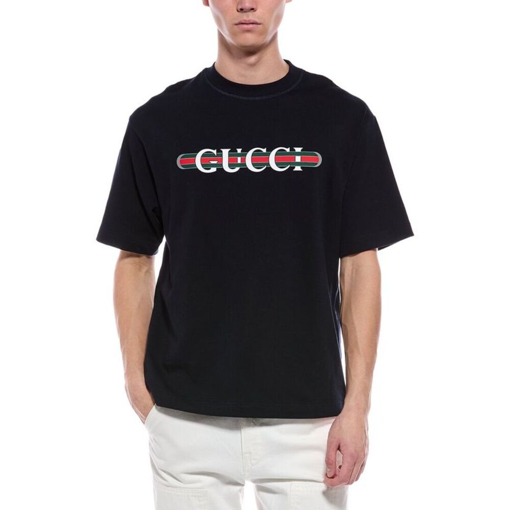 Gucci Mens  Heavy Knit T-Shirt, Blue
